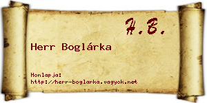 Herr Boglárka névjegykártya